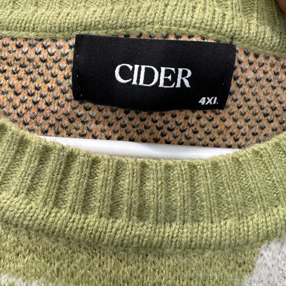 Cider Geese Print Knit Sweater 4X plus size - Picture 6 of 8